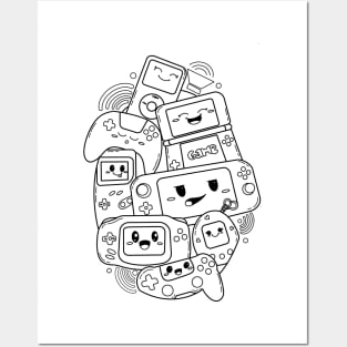 Gamepad doodle illustration Posters and Art